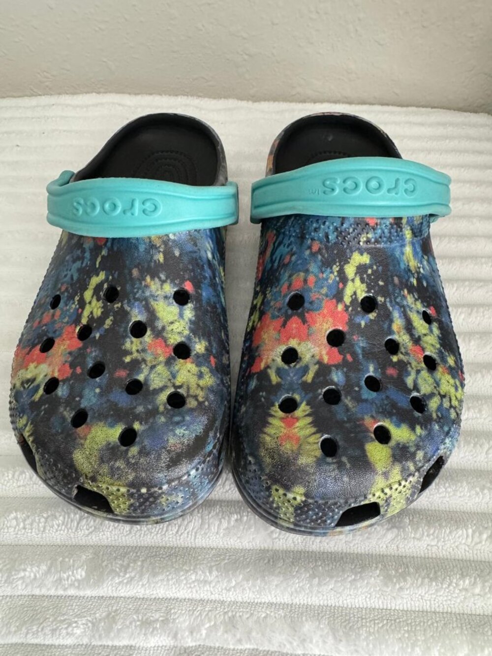 Crocs Classic Clog Big Kids J6 Women 8 Men 6 Tie Dye Slip On Shoes